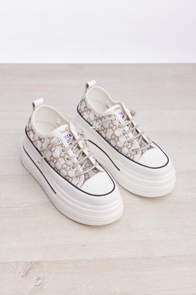 Women's Lace-Up Stone Sneakers