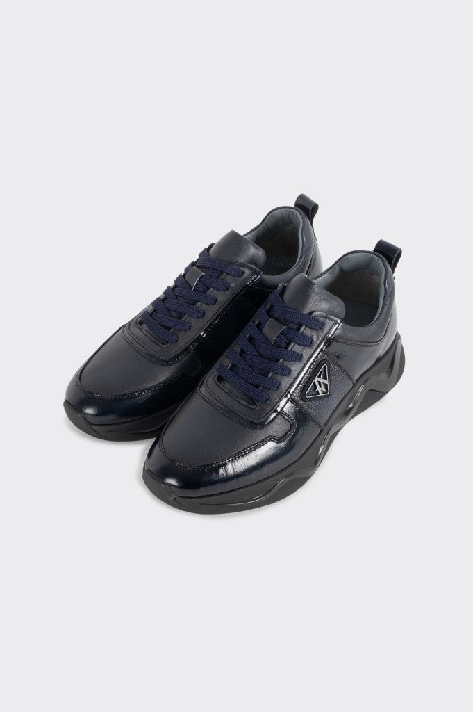Bağcıklı Hakiki Deri Erkek Sneaker