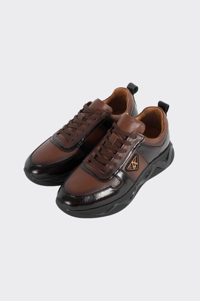 Bağcıklı Hakiki Deri Erkek Sneaker