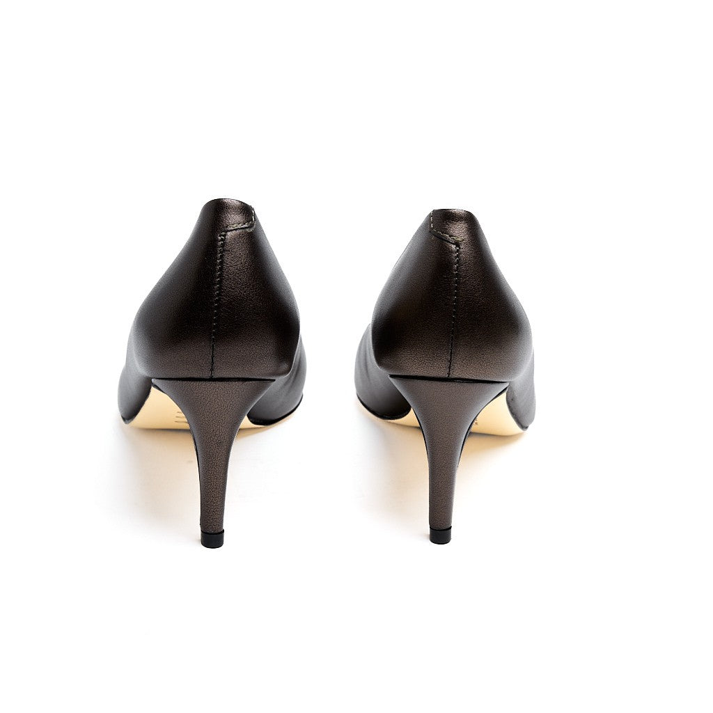 Hakiki Deri Kalın Topuk Kadın Stiletto