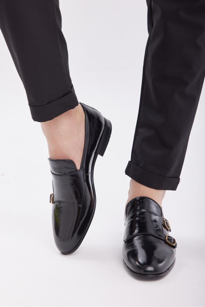 Hakiki Deri Çift Tokalı Erkek Klasik Ayakkabı