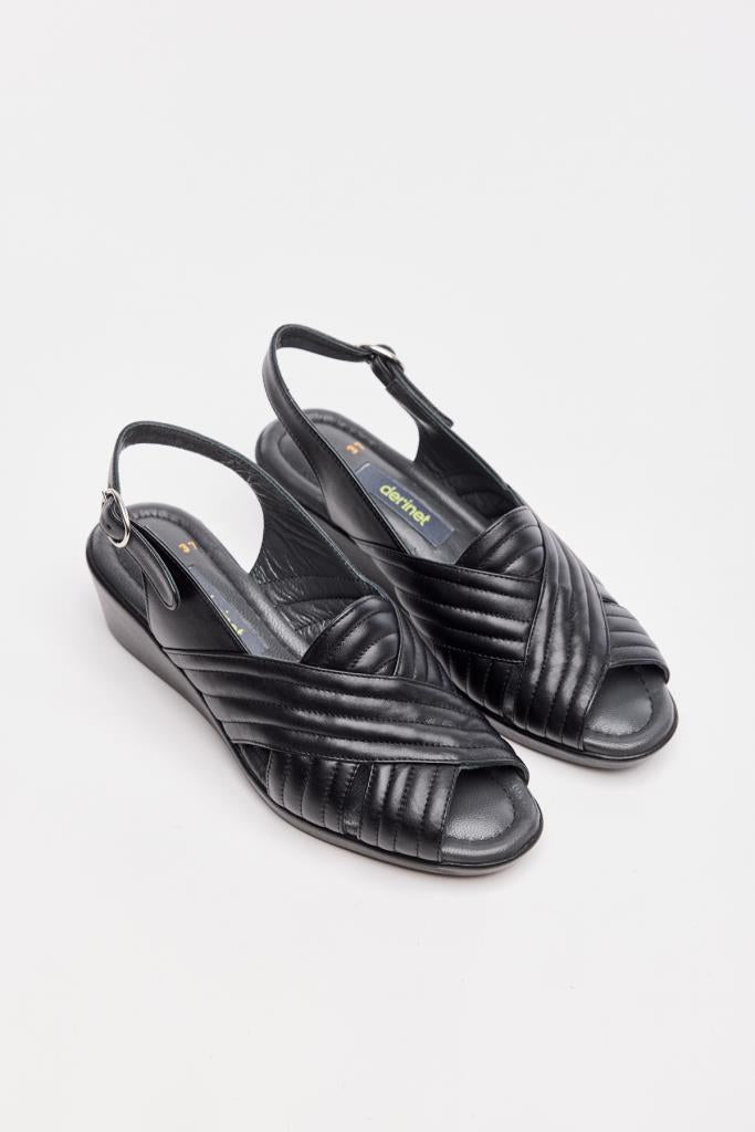 Genuine Leather Wedge Sole Women's Sandals