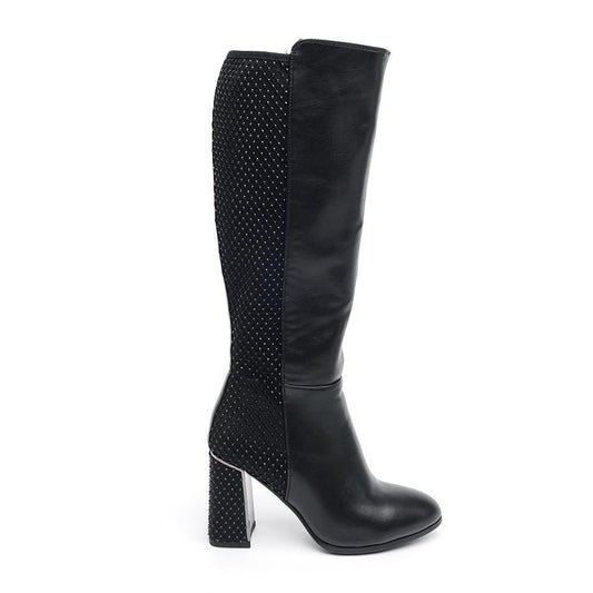 Classic High Heel Zippered Stoned Women's Boots