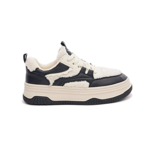 Lace-Up Comfort Fur Women's Sneakers