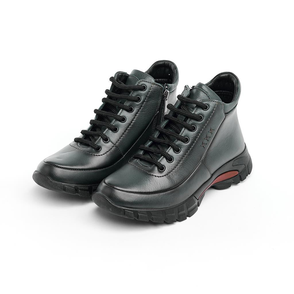 Genuine Leather Zippered Women's Boots