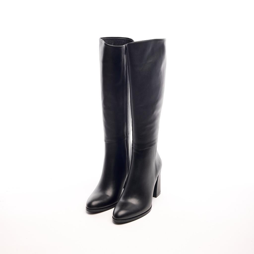 Classic Genuine Leather High Heel Women's Boots 