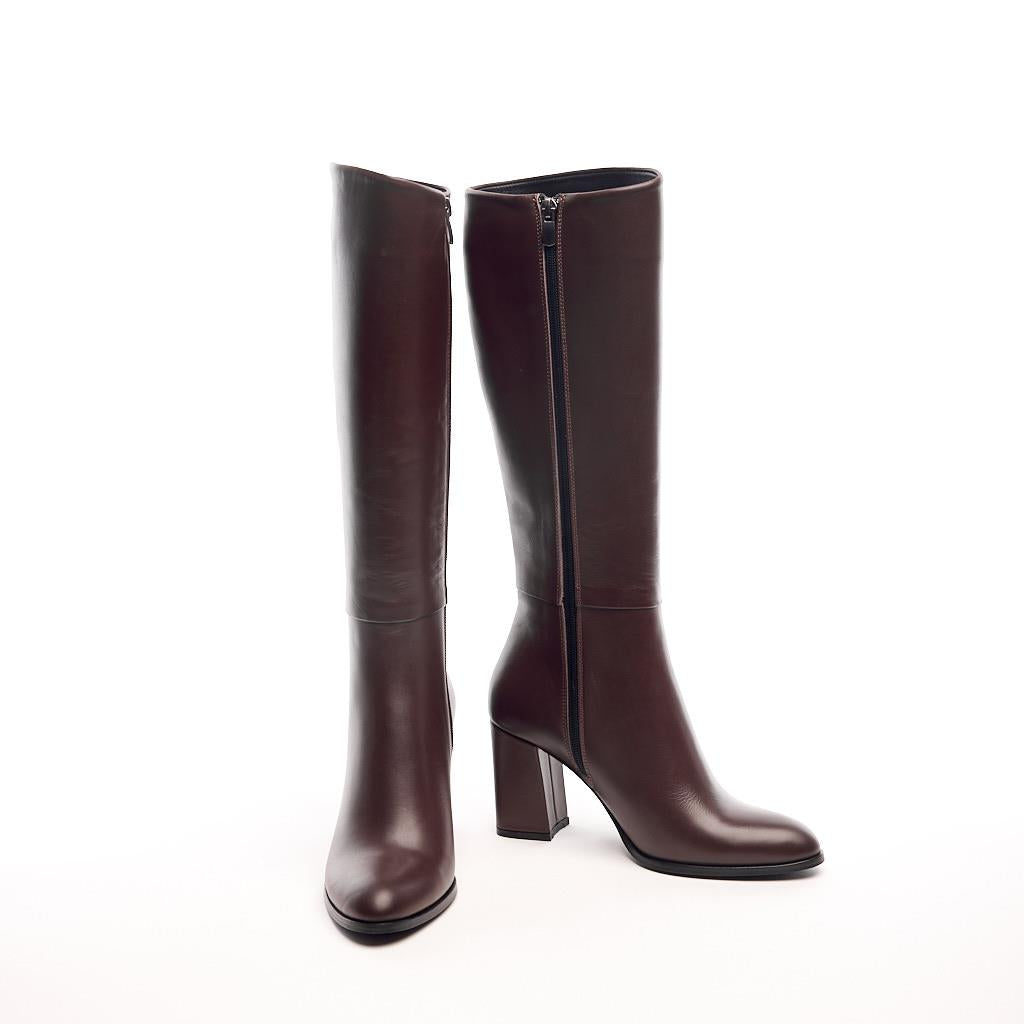 Classic Genuine Leather High Heel Women's Boots 