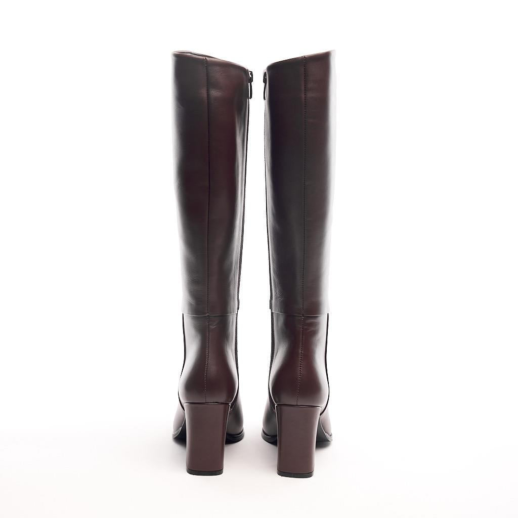 Classic Genuine Leather High Heel Women's Boots 