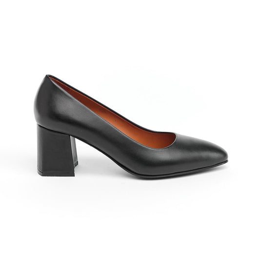 Genuine Leather Chunky Heel Women Stiletto