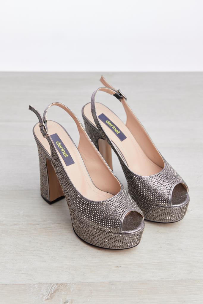 Women's Evening Shoes with Stoned Platform Heels