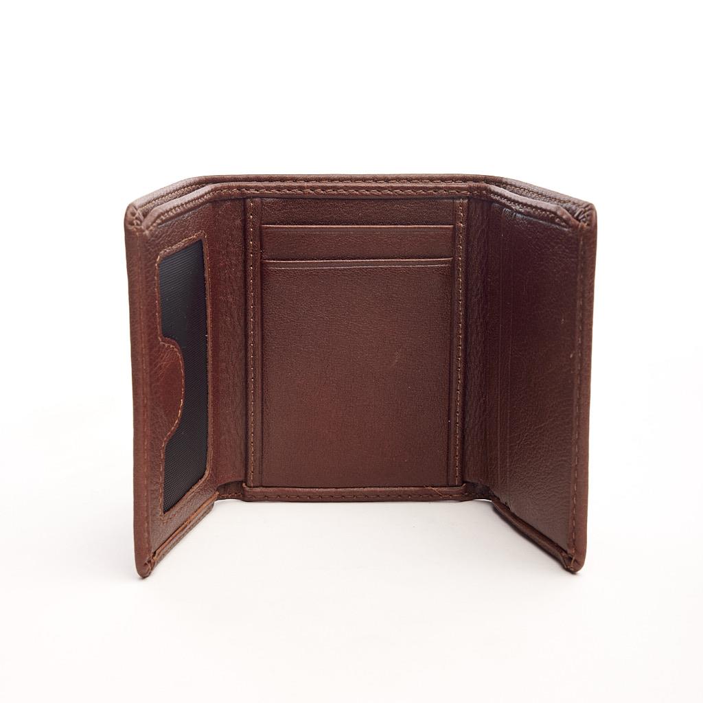 Genuine Leather Vertical Wallet with Card Holder and Money Compartment
