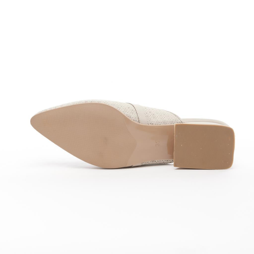 Genuine Leather Low Heel Women's Slippers 