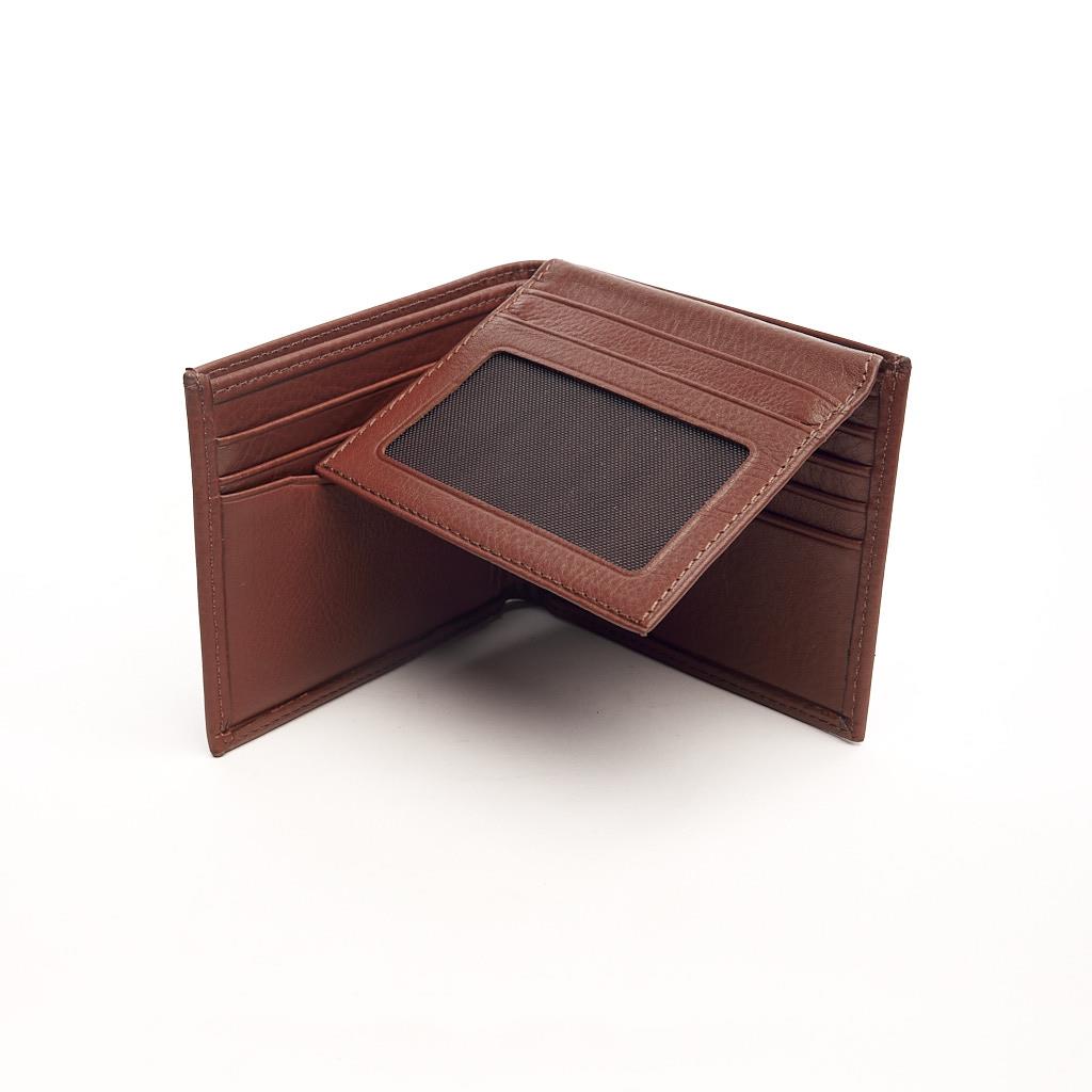 Genuine Leather Horizontal Wallet with Card Holder and Money Compartment