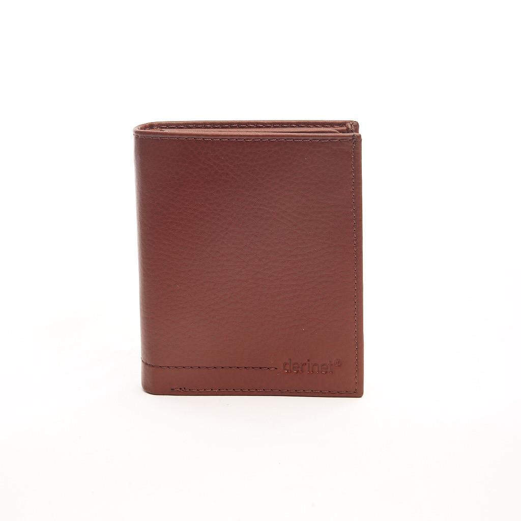 Genuine Leather Vertical Wallet with Card Holder and Money Compartment