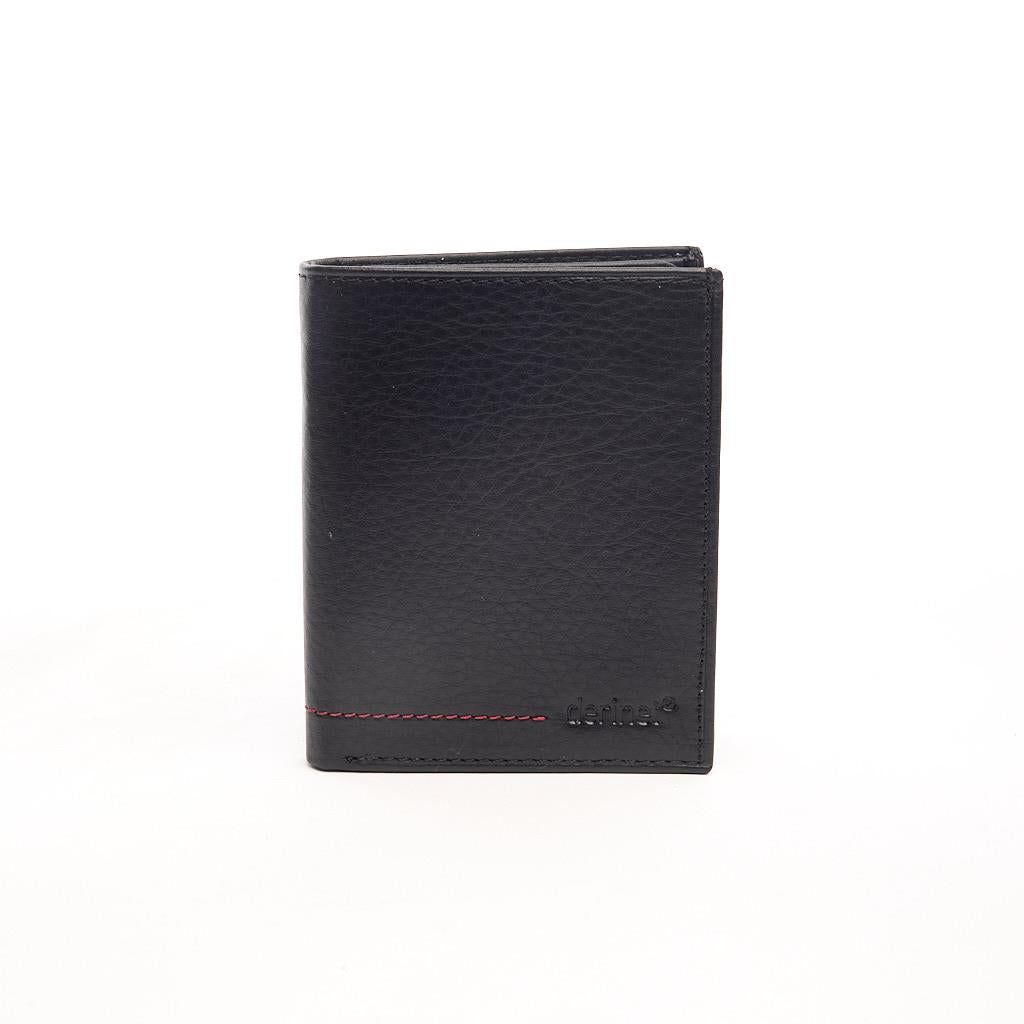 Genuine Leather Vertical Wallet with Card Holder and Money Compartment