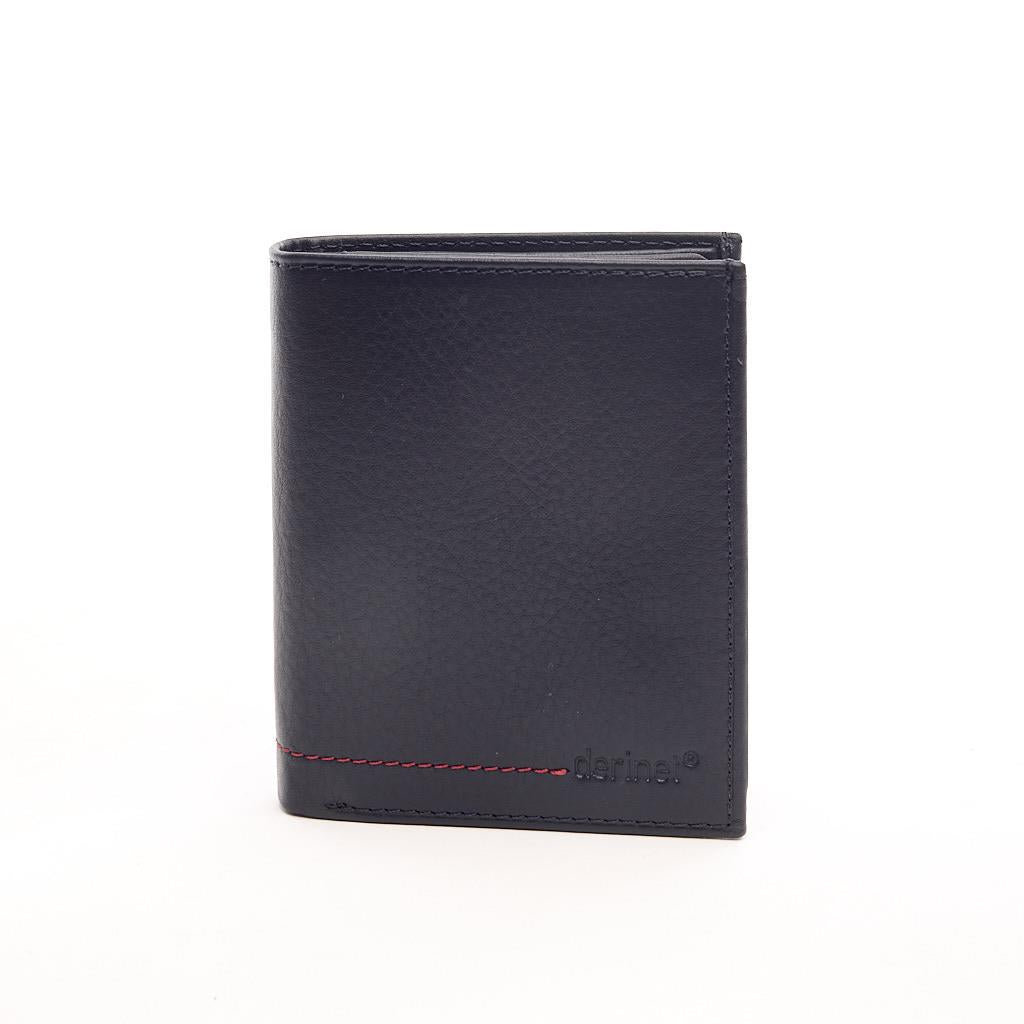 Genuine Leather Vertical Wallet with Card Holder and Money Compartment