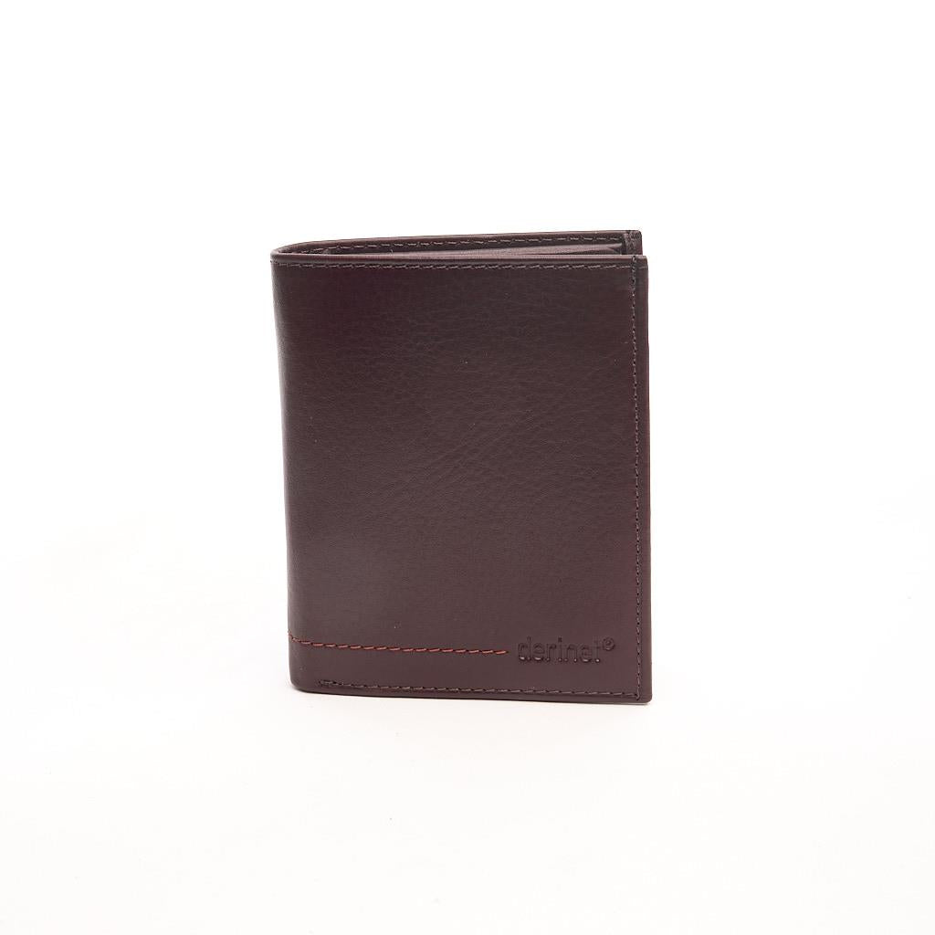 Genuine Leather Vertical Wallet with Card Holder and Money Compartment