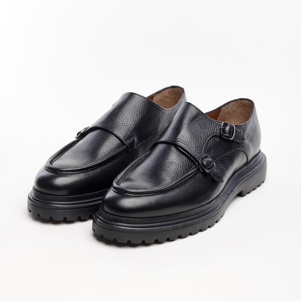 Genuine Leather Double Buckle Men's Shoes