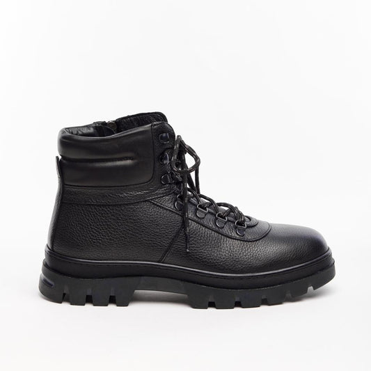Genuine Leather Men's Lace-Up Zippered Boots
