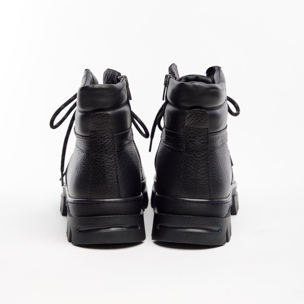 Genuine Leather Men's Lace-Up Zippered Boots