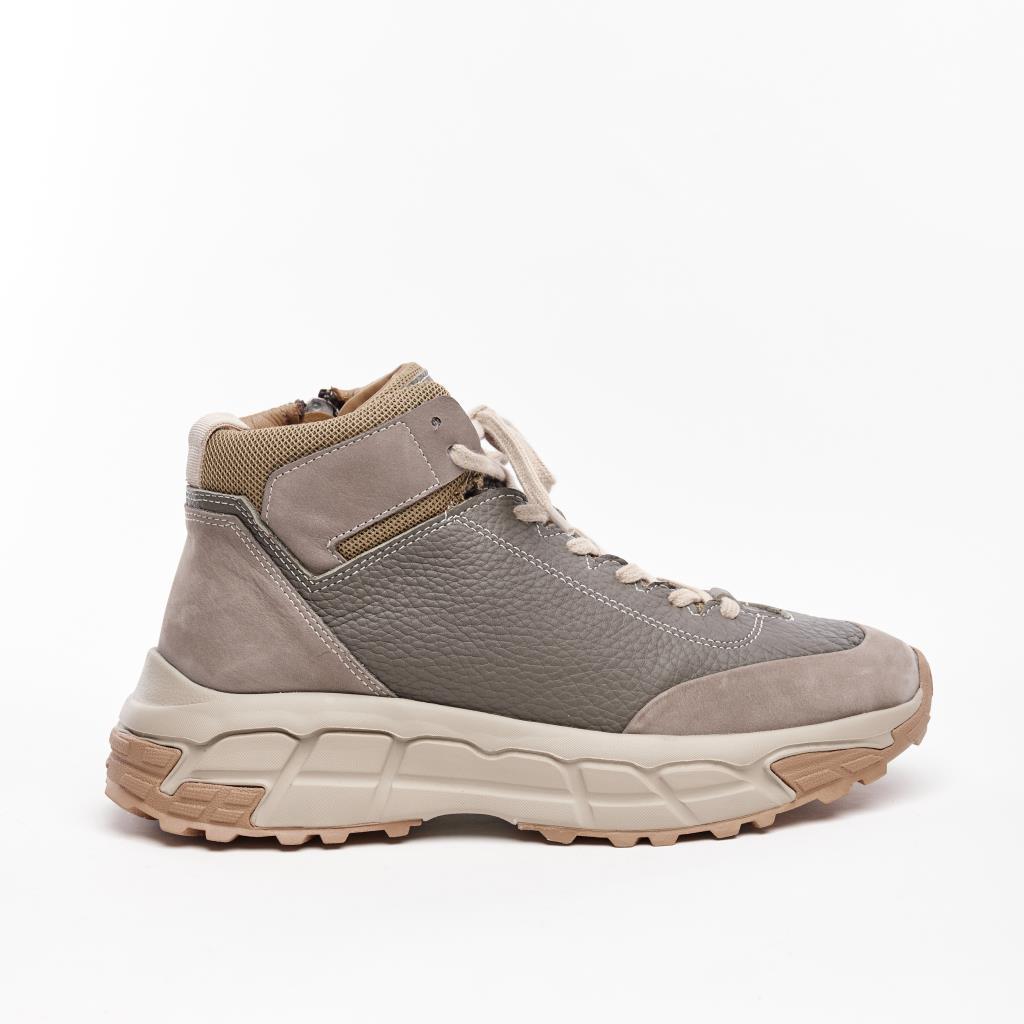 Lace-Up-Zipped Genuine Leather Men's Boots 