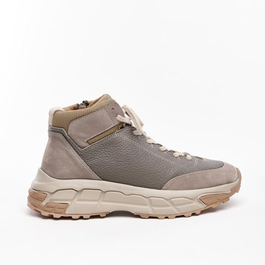 Lace-Up-Zipped Genuine Leather Men's Boots 