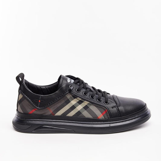 Hakiki Deri Tekstil Desenli Erkek Sneaker