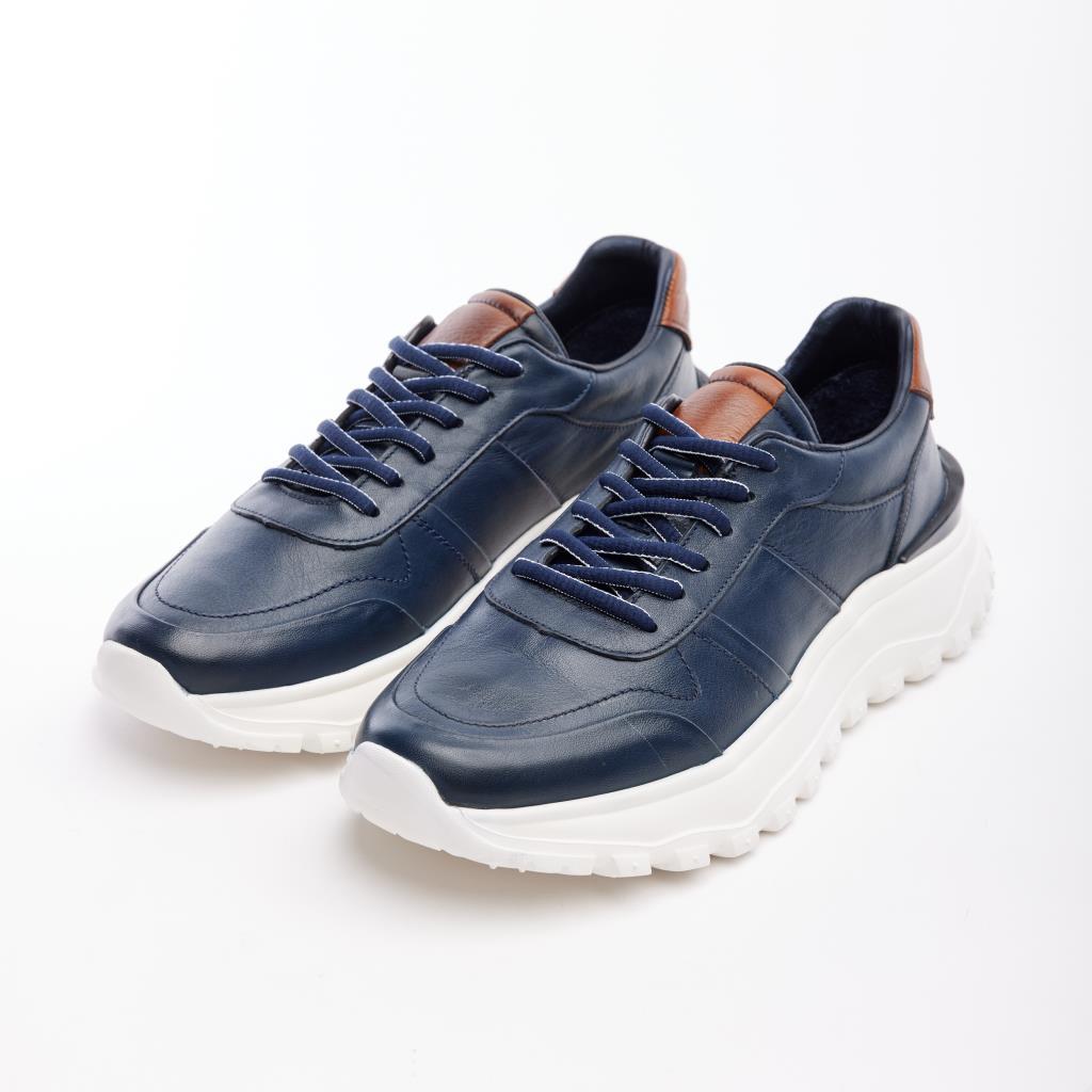 Hakiki Deri Yüksek Taban Erkek Sneaker