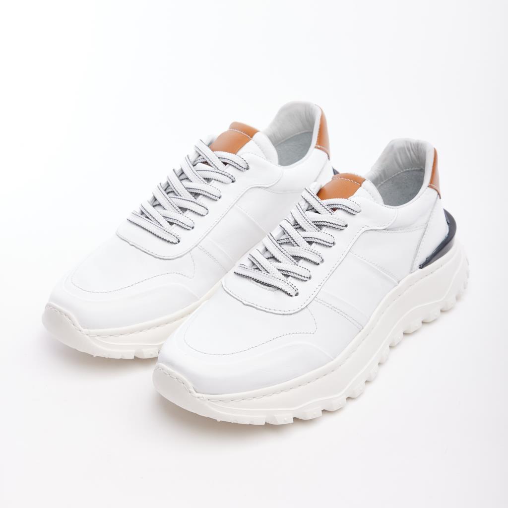 Hakiki Deri Yüksek Taban Erkek Sneaker