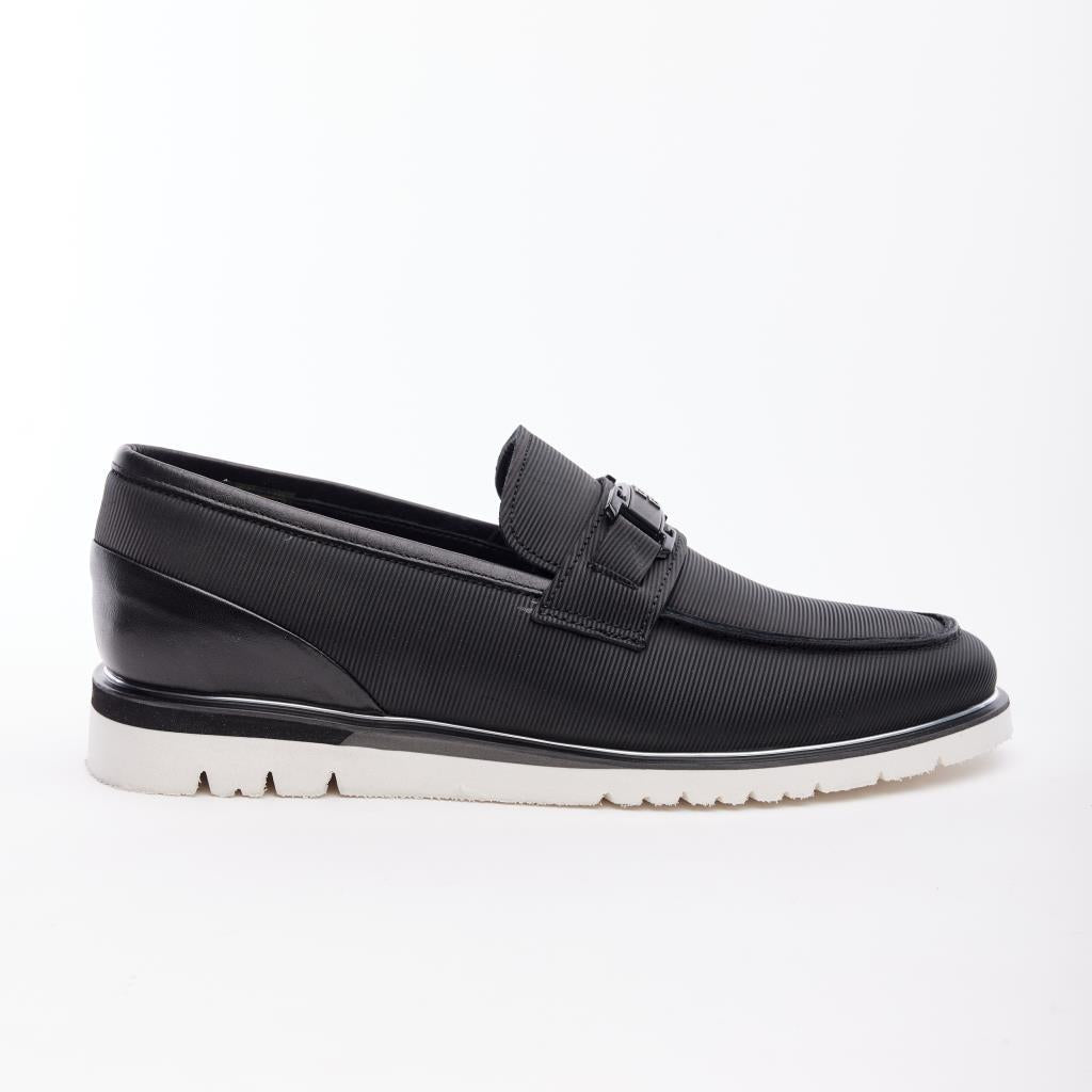 Genuine Leather Matte Patterned Men's Loafer Shoes
