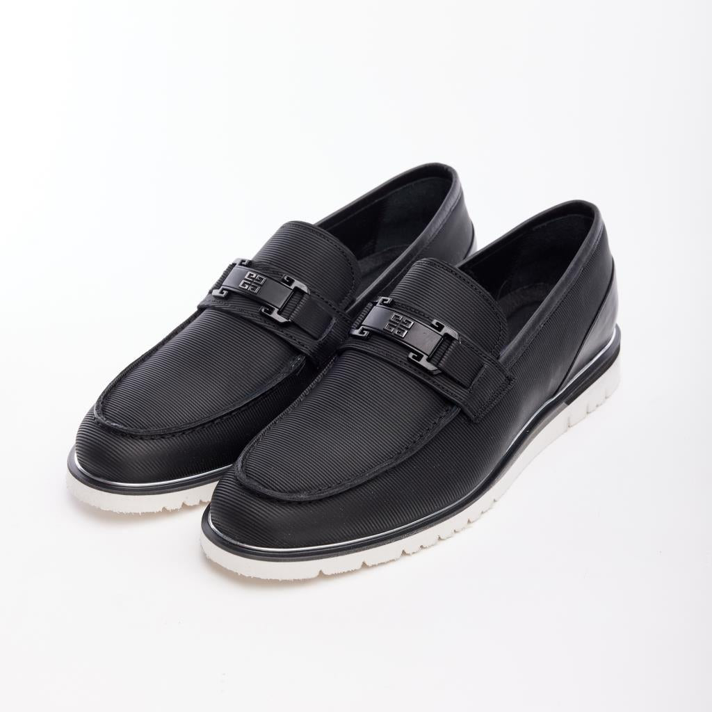 Genuine Leather Matte Patterned Men's Loafer Shoes