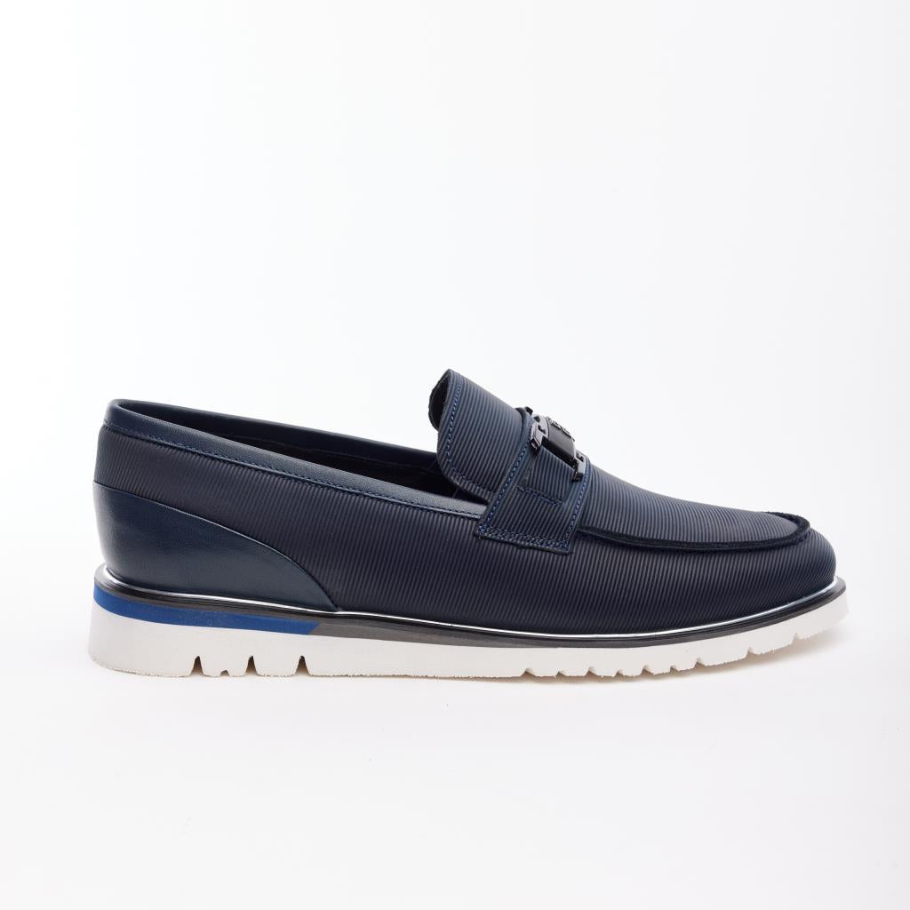 Genuine Leather Matte Patterned Men's Loafer Shoes