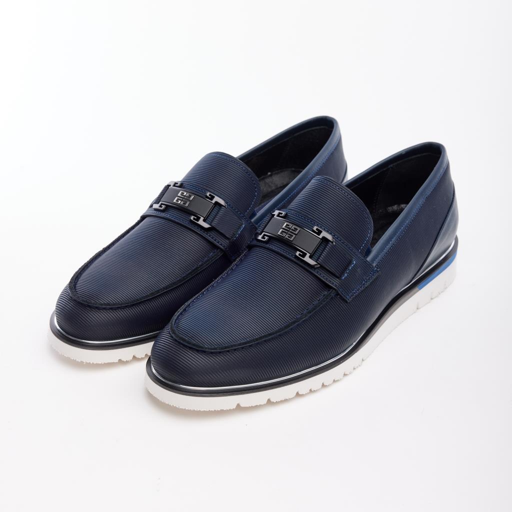 Genuine Leather Matte Patterned Men's Loafer Shoes