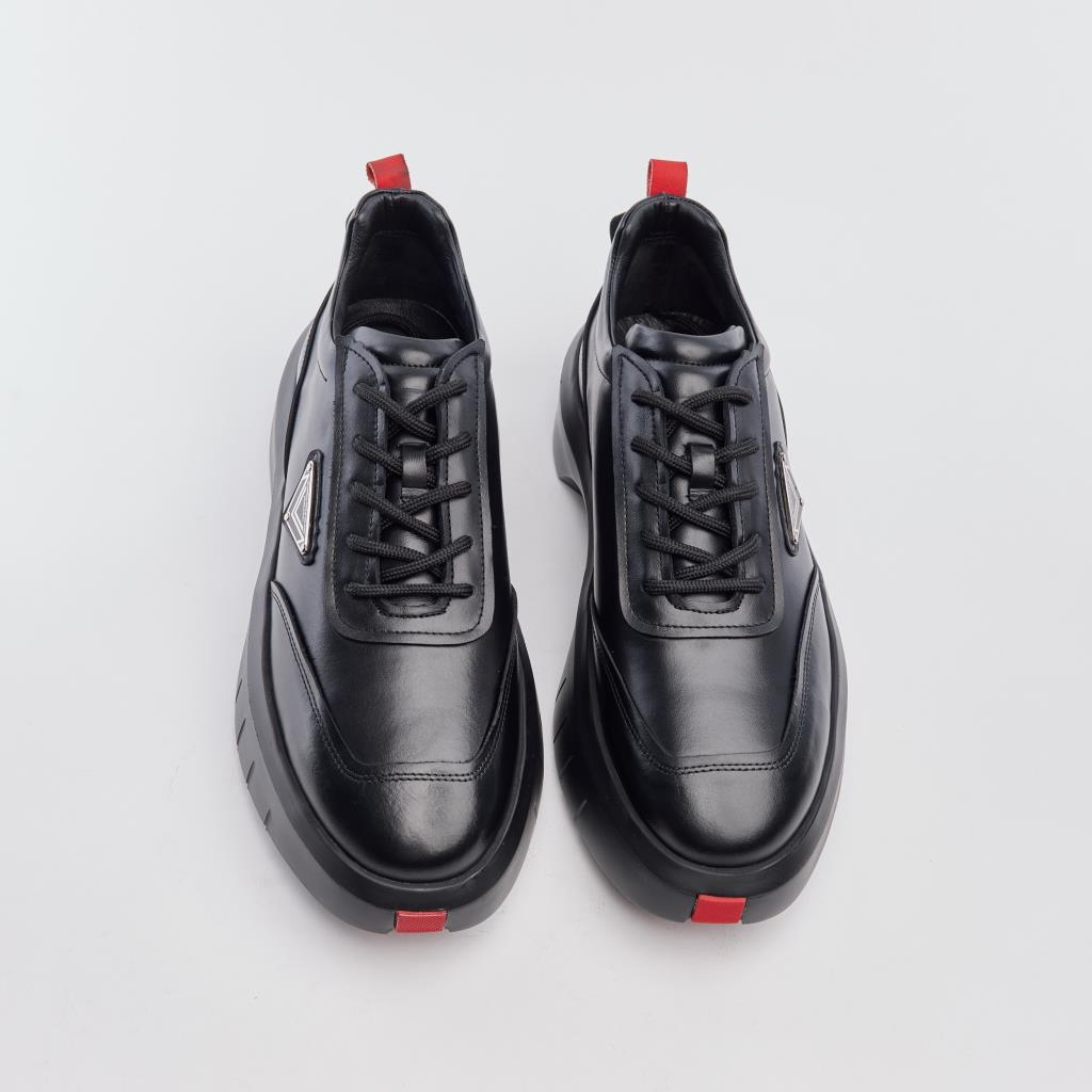 High Sole Genuine Leather Men's Sneakers