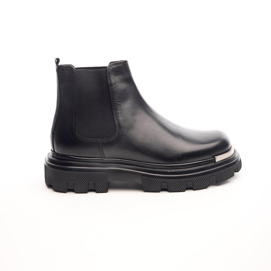 Elastic Genuine Leather Men's Boots 