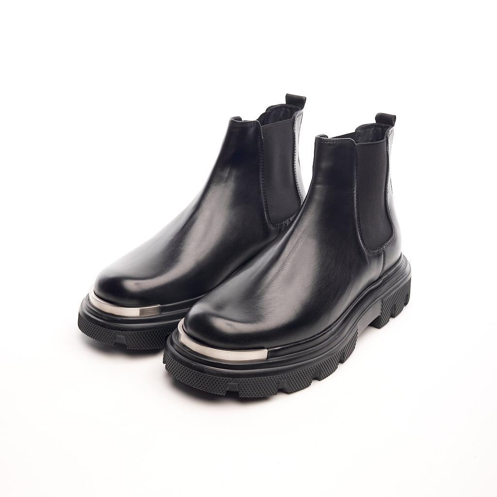 Elastic Genuine Leather Men's Boots 