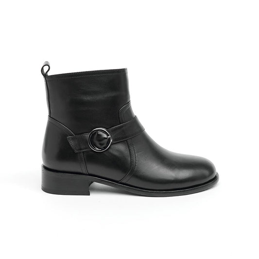 Genuine Leather Zippered Women's Boots