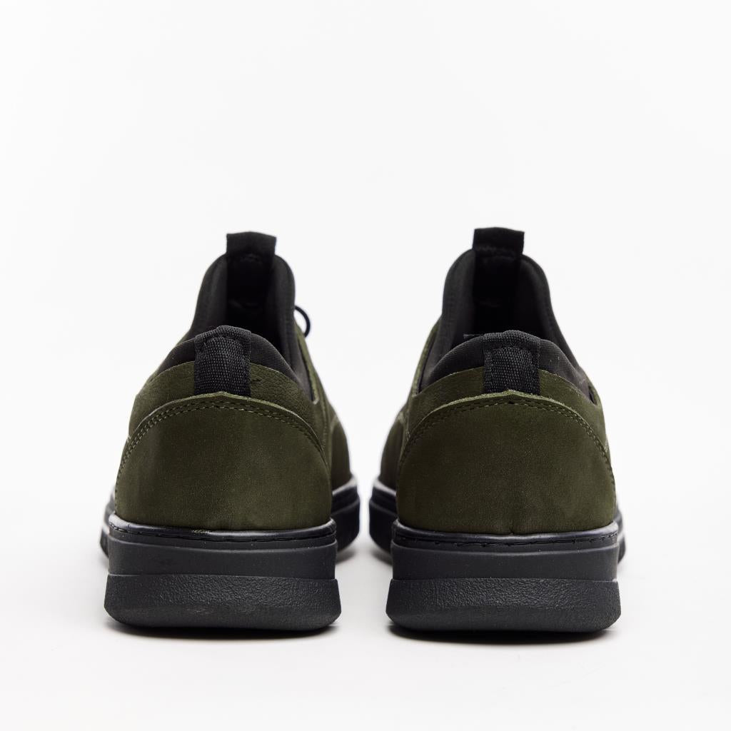 Genuine Leather Casual Men's Shoes with Rubber Laces 