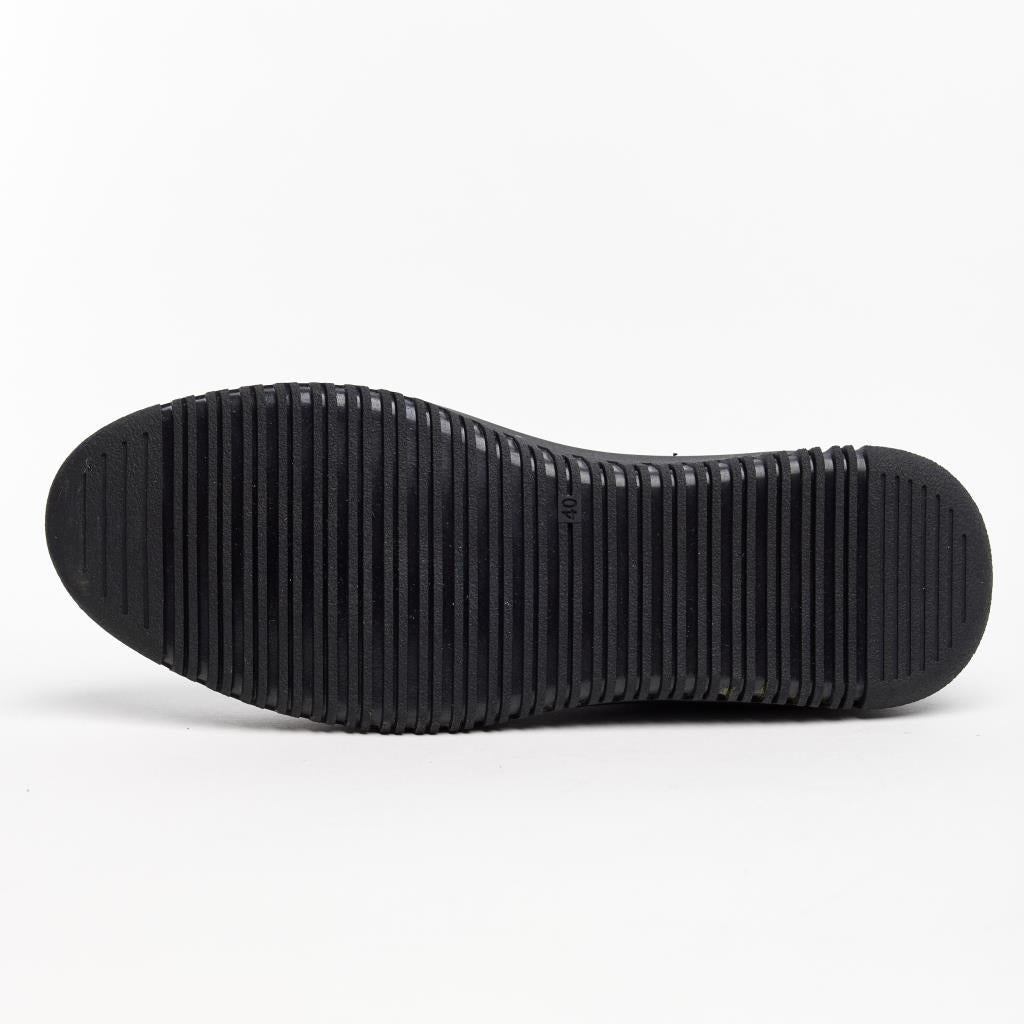 Genuine Leather Casual Men's Shoes with Rubber Laces 
