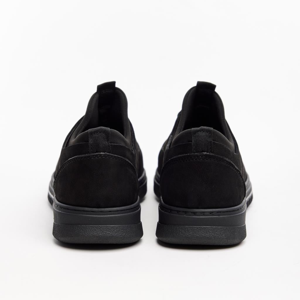 Genuine Leather Casual Men's Shoes with Rubber Laces 