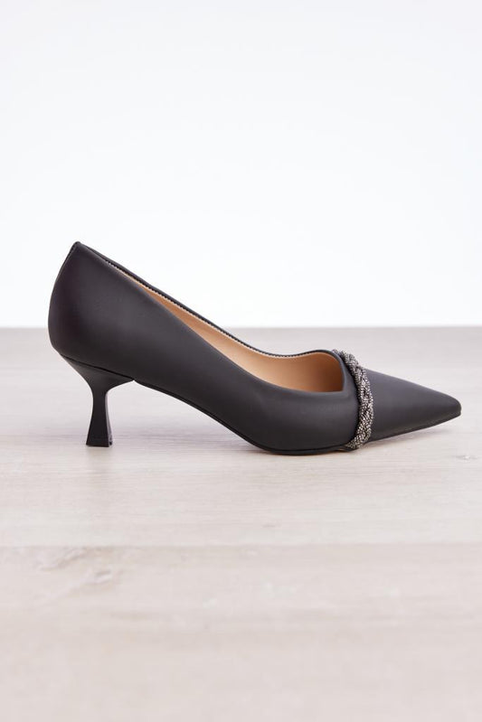Stone Accessory Short Heel Women's Stiletto