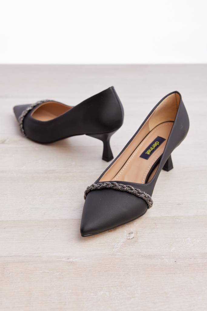 Stone Accessory Short Heel Women's Stiletto