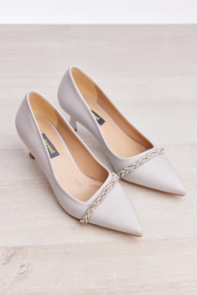 Stone Accessory Short Heel Women's Stiletto