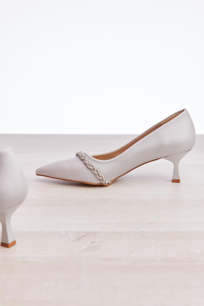 Stone Accessory Short Heel Women's Stiletto