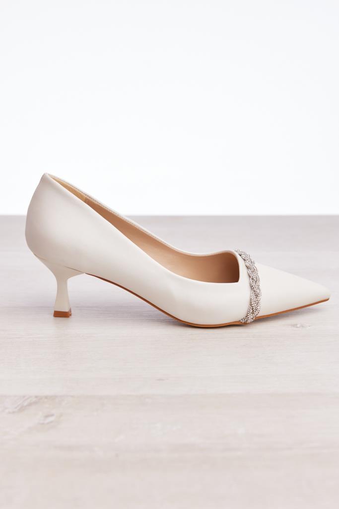Stone Accessory Short Heel Women's Stiletto