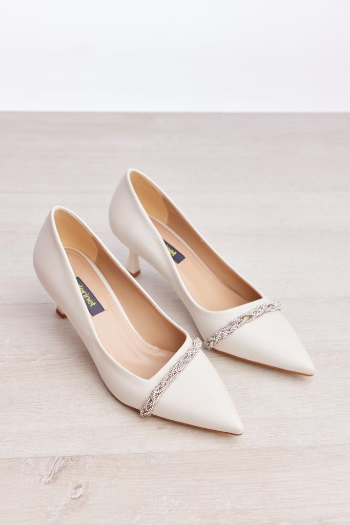 Stone Accessory Short Heel Women's Stiletto