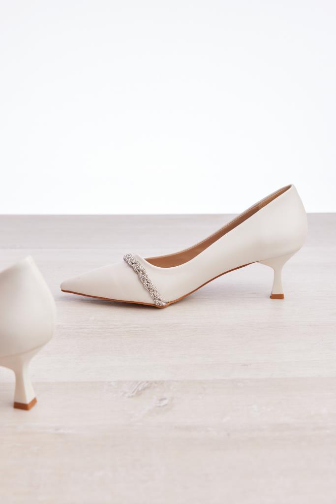 Stone Accessory Short Heel Women's Stiletto