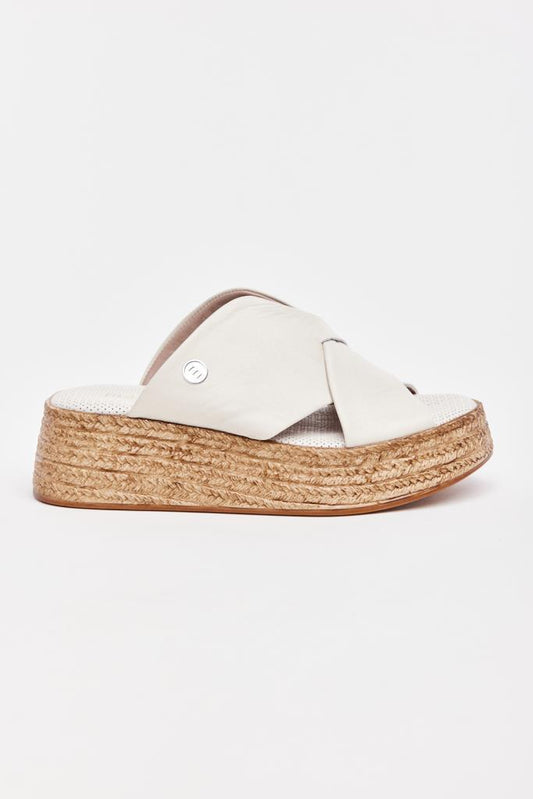 Casual Genuine Leather High Sole Women's Slippers 