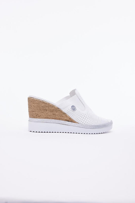 Genuine Leather Wedge Heel Women's Slippers