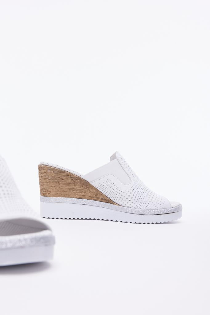 Genuine Leather Wedge Heel Women's Slippers